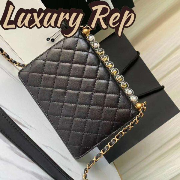 Replica Chanel Women Flap Bag Goatskin Acrylic Beads & Ruthenium-Finish Metal 4