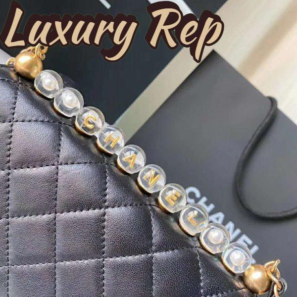 Replica Chanel Women Flap Bag Goatskin Acrylic Beads & Ruthenium-Finish Metal 10
