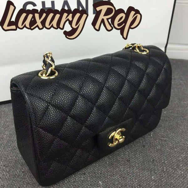 Replica Chanel Women Flap Bag Grained Calfskin & Gold-Tone Metal-Black 8
