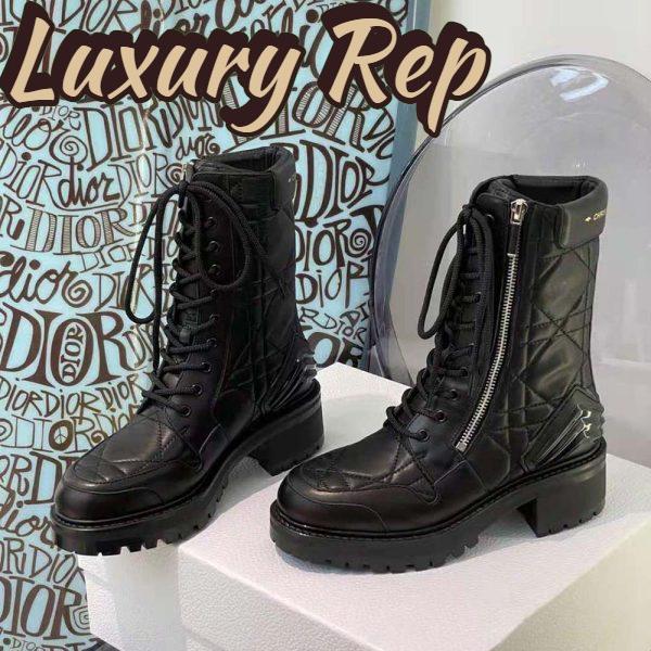 Replica Dior Women D-Leader Ankle Boot Black Quilted Cannage Calfskin 4