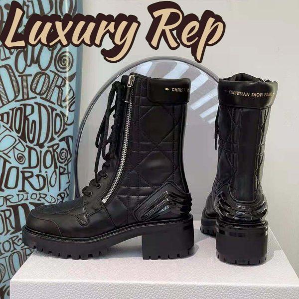 Replica Dior Women D-Leader Ankle Boot Black Quilted Cannage Calfskin 5