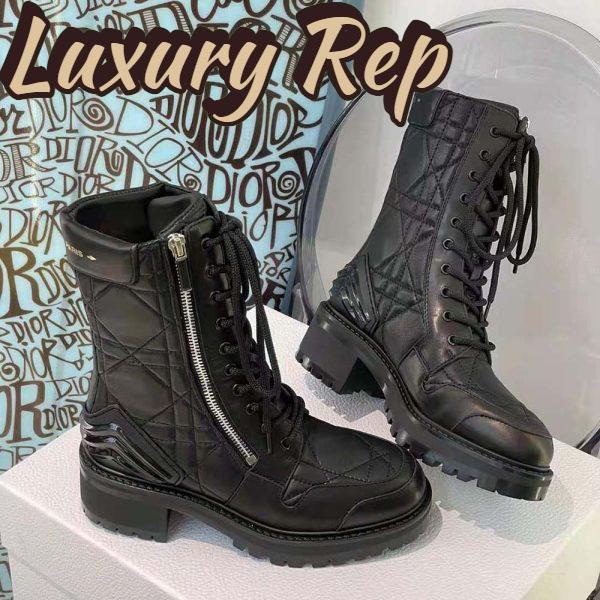 Replica Dior Women D-Leader Ankle Boot Black Quilted Cannage Calfskin 6