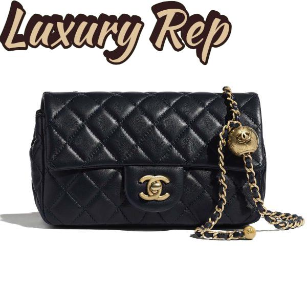 Replica Chanel Women Flap Bag Lambskin & Gold-Tone Metal-Black 2