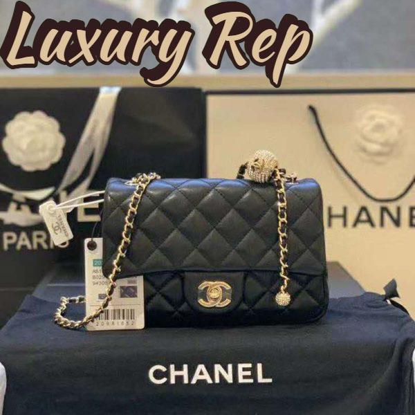 Replica Chanel Women Flap Bag Lambskin & Gold-Tone Metal-Black 4