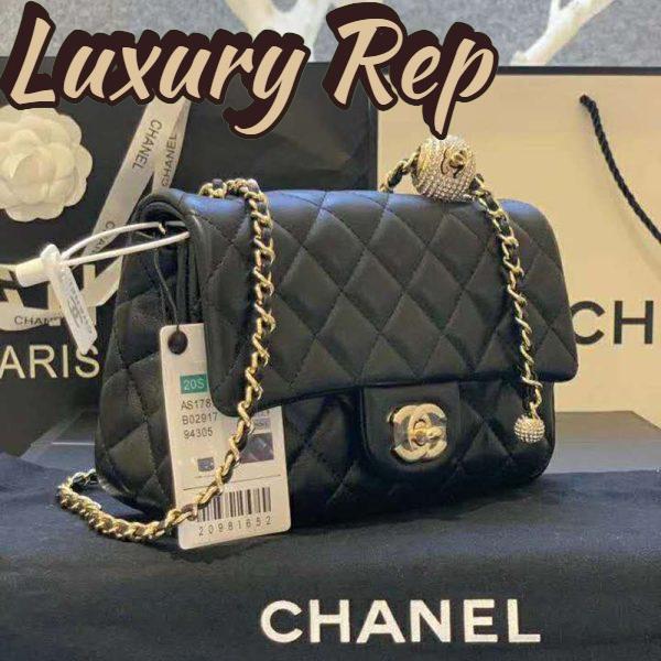Replica Chanel Women Flap Bag Lambskin & Gold-Tone Metal-Black 5