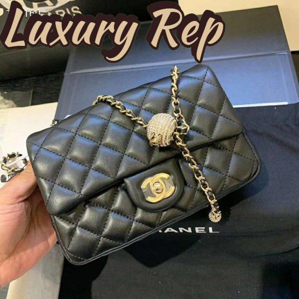 Replica Chanel Women Flap Bag Lambskin & Gold-Tone Metal-Black 6