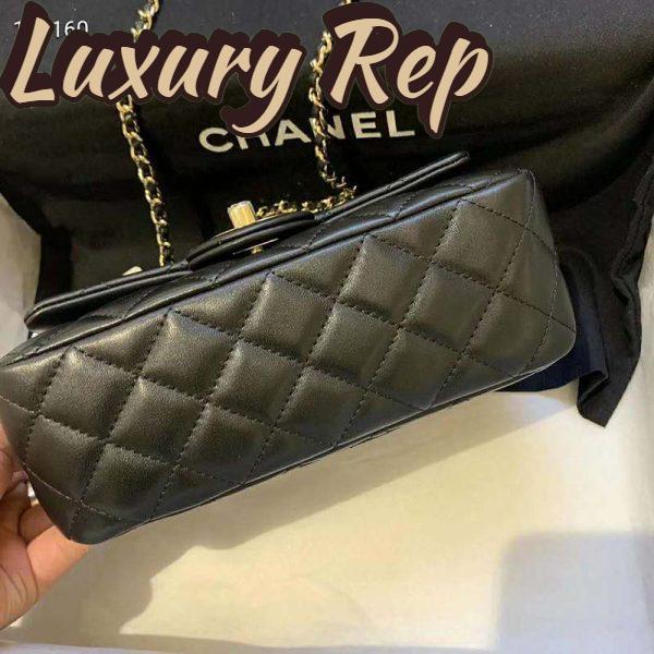 Replica Chanel Women Flap Bag Lambskin & Gold-Tone Metal-Black 8