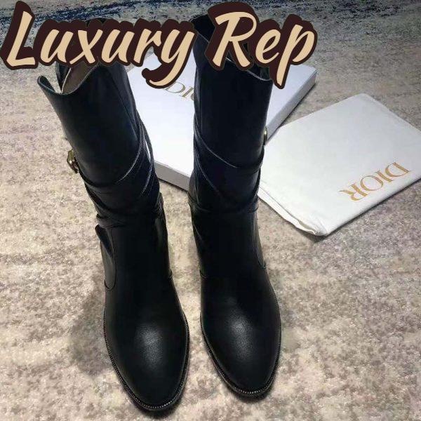 Replica Dior Women Dior Empreinte Ankle Boot ‘CD’ Black Soft Calfskin 4