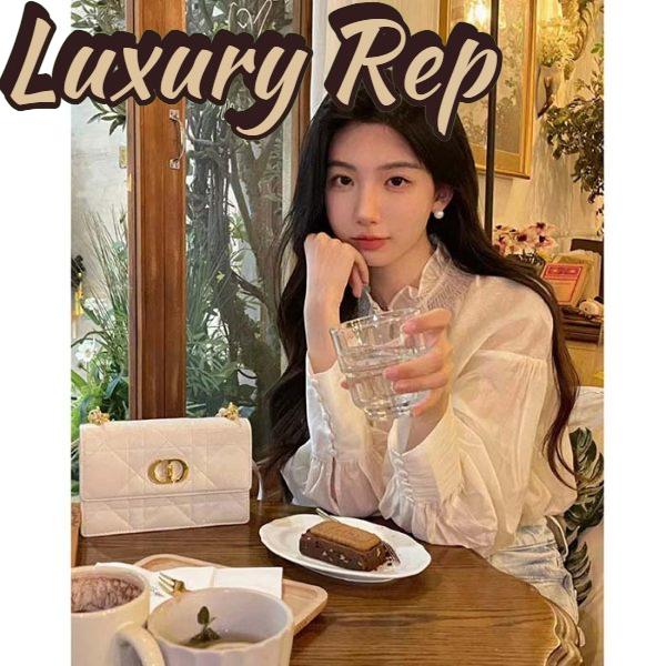 Replica Dior Women CD Miss Caro Mini Bag Latte Macrocannage Lambskin 15
