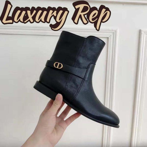 Replica Dior Women Dior Empreinte Ankle Boot ‘CD’ Signature Black Calfskin 9