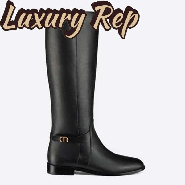 Replica Dior Women Dior Empreinte Boot ‘CD’ Signature Black Soft Calfskin