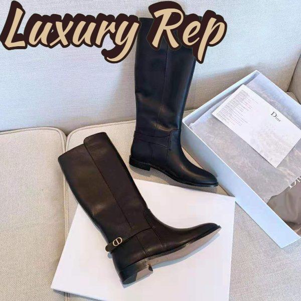 Replica Dior Women Dior Empreinte Boot ‘CD’ Signature Black Soft Calfskin 3