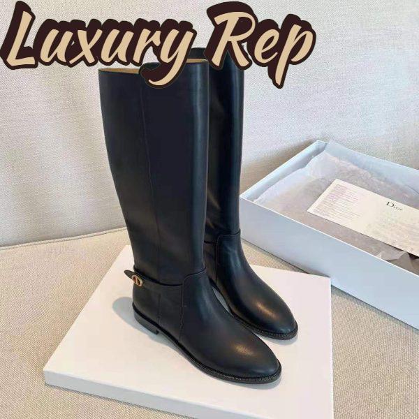 Replica Dior Women Dior Empreinte Boot ‘CD’ Signature Black Soft Calfskin 4