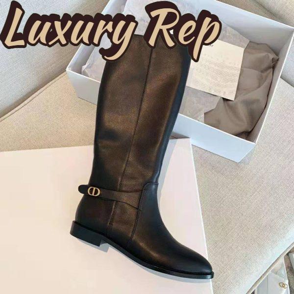 Replica Dior Women Dior Empreinte Boot ‘CD’ Signature Black Soft Calfskin 5