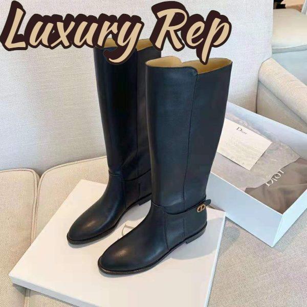 Replica Dior Women Dior Empreinte Boot ‘CD’ Signature Black Soft Calfskin 8
