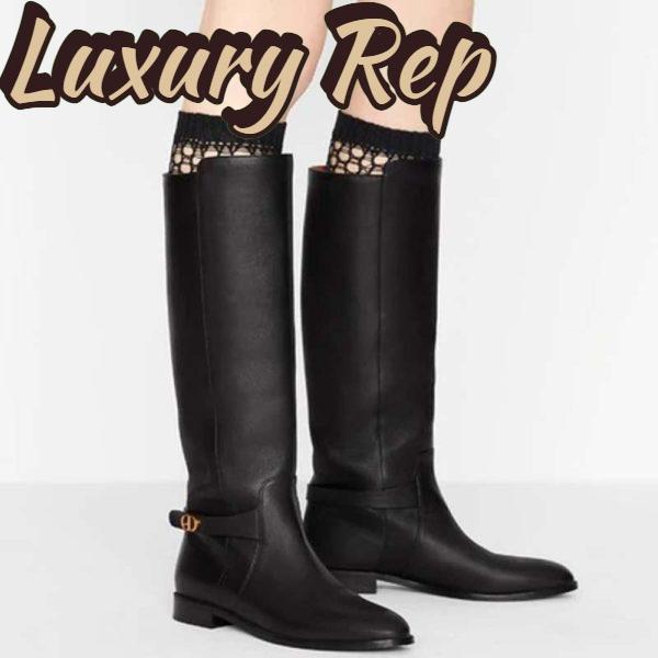 Replica Dior Women Dior Empreinte Boot ‘CD’ Signature Black Soft Calfskin 15