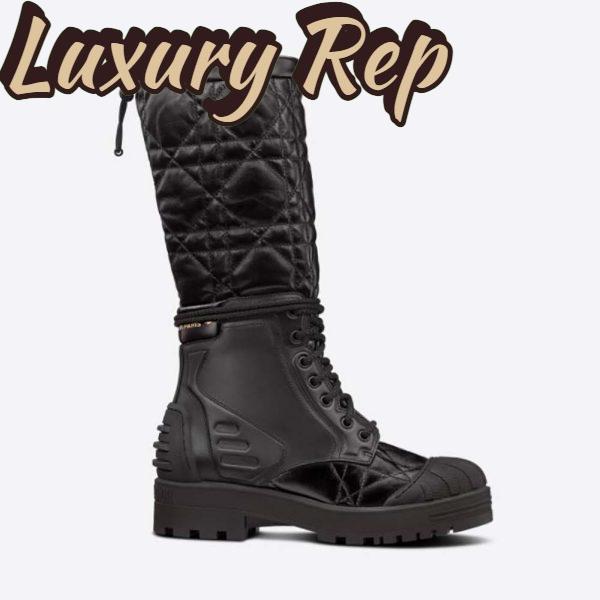 Replica Dior Women Dioriron Boot Black Quilted Cannage Calfskin 2