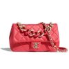 Replica Chanel Women Flap Bag Lambskin Resin & Gold-Tone Metal-Red