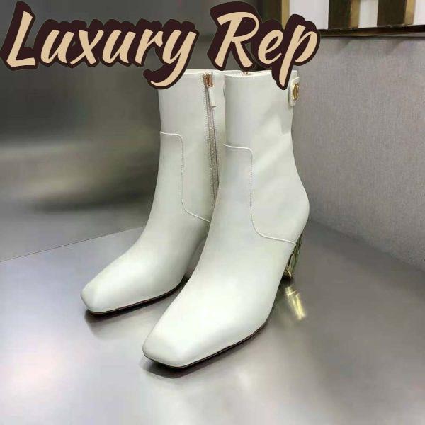 Replica Dior Women Rhodes Heeled Ankle Boot White Supple Calfskin 5