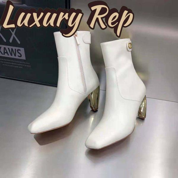 Replica Dior Women Rhodes Heeled Ankle Boot White Supple Calfskin 6