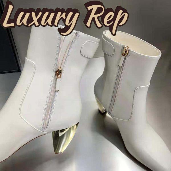 Replica Dior Women Rhodes Heeled Ankle Boot White Supple Calfskin 10