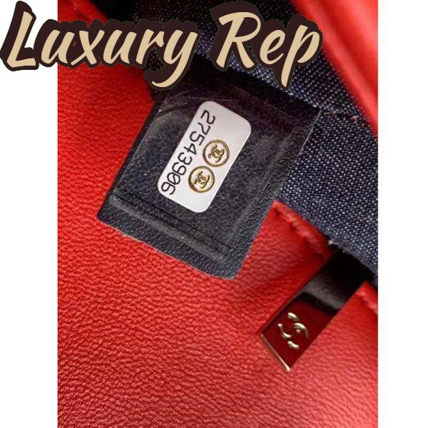 Replica Chanel Women Flap Bag Lambskin Resin & Gold-Tone Metal-Red 11
