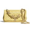 Replica Chanel Women Flap Bag Shiny Lambskin & Gold-Tone Metal Yellow