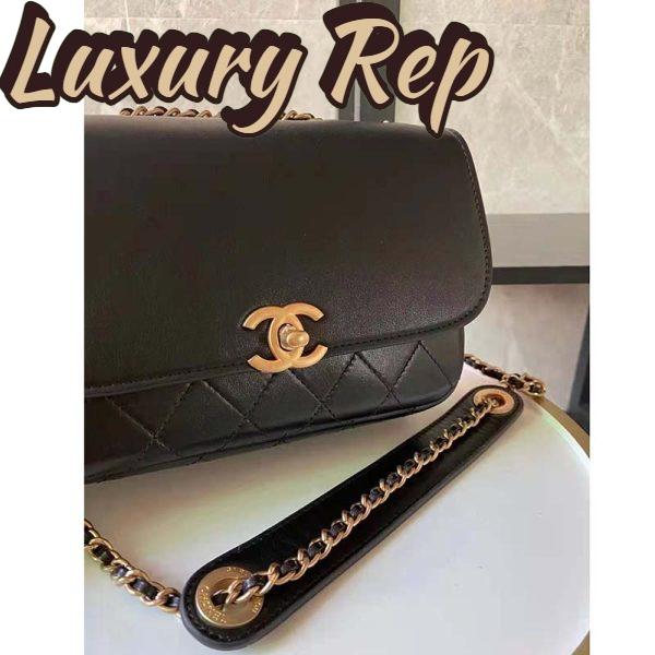 Replica Chanel Women Flap Bag with Pocket Accessories Calfskin Leather-Black 8