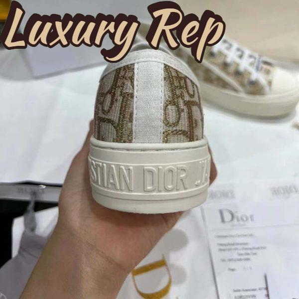 Replica Dior Women Shoes CD Walk’N’Dior Platform Sneaker Gold-Tone Oblique Cotton Metallic Thread Embroidery 10