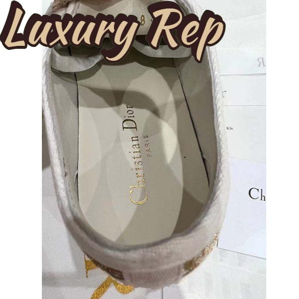 Replica Dior Women Shoes CD Walk’N’Dior Platform Sneaker Gold-Tone Oblique Cotton Metallic Thread Embroidery 11