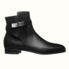 Replica Hermes Women Neo Ankle Boot Calfskin with Iconic Buckle-Black
