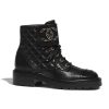 Replica Chanel Women Patent Calfskin & Crumpled Calfskin Ankle Boots-Black 13