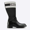 Replica Chanel Women Patent Calfskin & Crumpled Calfskin Ankle Boots-Black 12