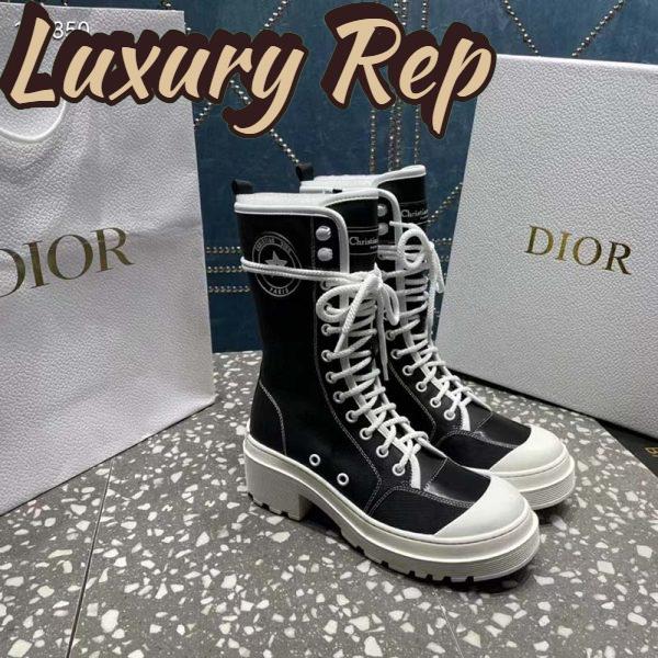 Replica Dior Women CD Shoes D-Rise Boot Black Technical Fabric Calfskin 21.5 cm High 3