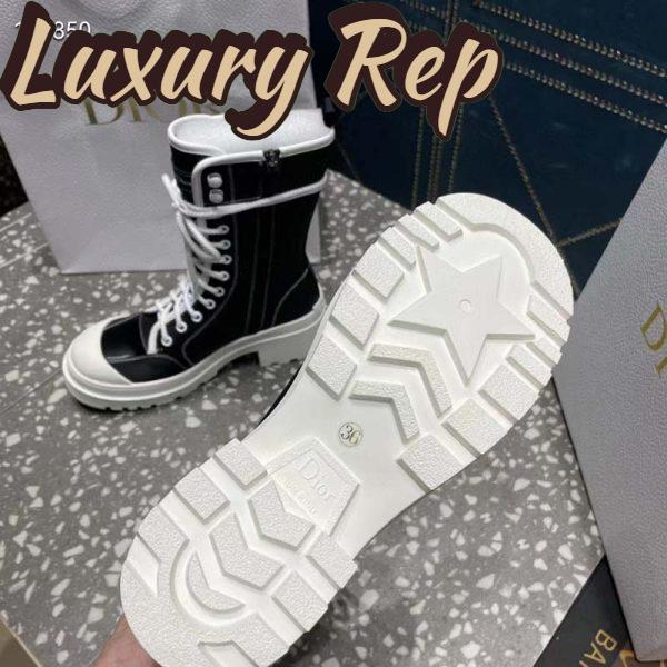 Replica Dior Women CD Shoes D-Rise Boot Black Technical Fabric Calfskin 21.5 cm High 8