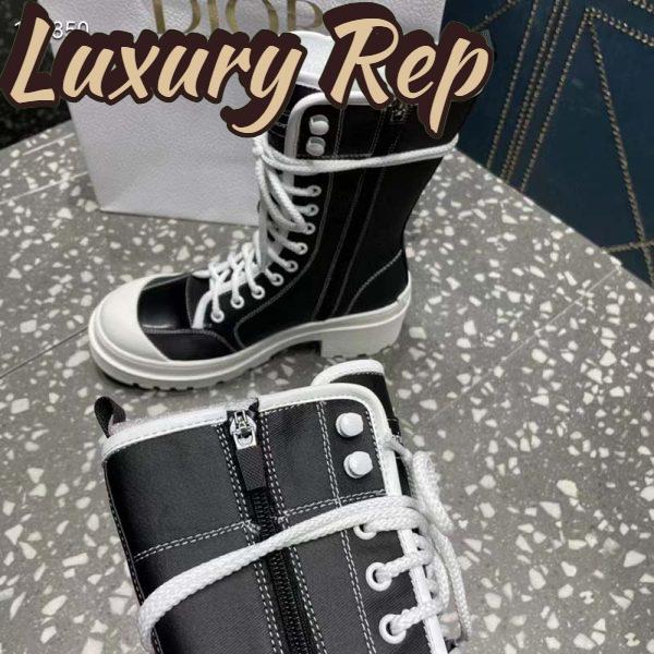 Replica Dior Women CD Shoes D-Rise Boot Black Technical Fabric Calfskin 21.5 cm High 9