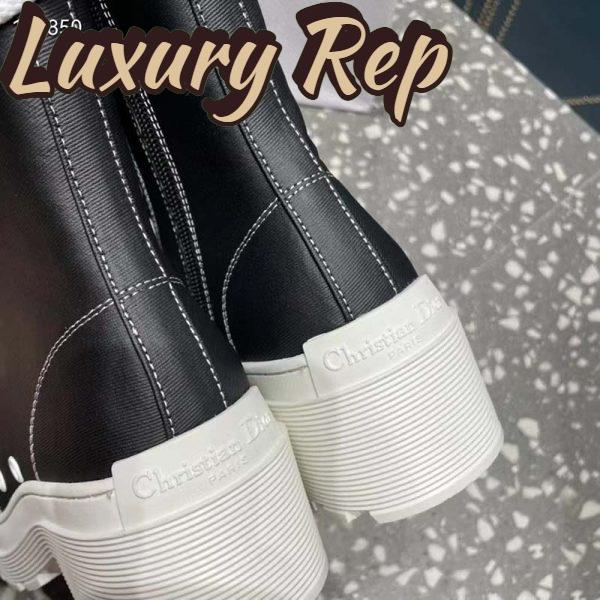Replica Dior Women CD Shoes D-Rise Boot Black Technical Fabric Calfskin 21.5 cm High 10