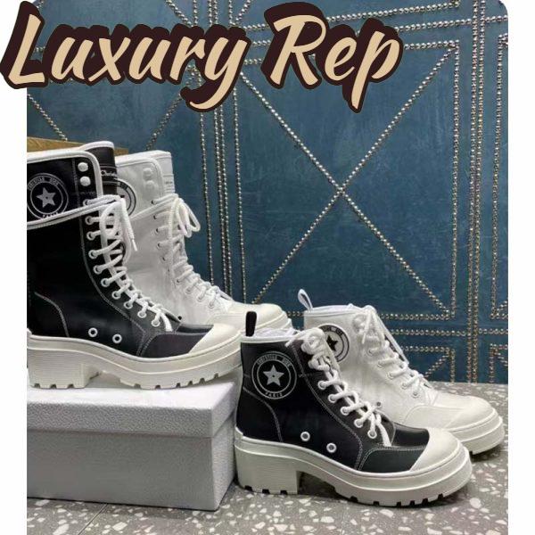 Replica Dior Women CD Shoes D-Rise Boot Black Technical Fabric Calfskin 21.5 cm High 12