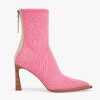 Replica Fendi Women High-Tech Rose Jacquard Ankle Boots FFrame Pointed-Toe