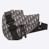 Replica Dior Unisex CD Saddle Bag Beige Black Dior Oblique Jacquard