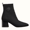 Replica Hermes Women Volver 60 Ankle Boot Black Leather 2.4″ Heel
