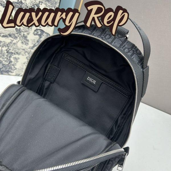 Replica Dior Unisex CD Mini Rider Sling Bag Black Beige Dior Oblique Jacquard 10