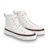 Replica Louis Vuitton LV Women Stellar Sneaker Boot in Soft White Calfskin Leather