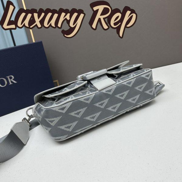 Replica Dior Unisex Hit The Road Bag Strap Gray CD Diamond Canvas Smooth Calfskin 6