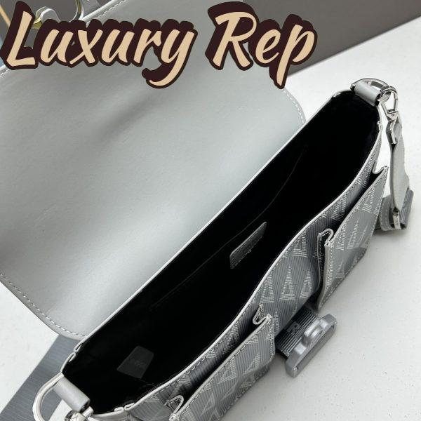 Replica Dior Unisex Hit The Road Bag Strap Gray CD Diamond Canvas Smooth Calfskin 7