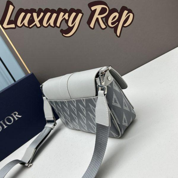 Replica Dior Unisex Hit The Road Bag Strap Gray CD Diamond Canvas Smooth Calfskin 8