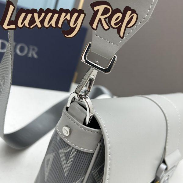 Replica Dior Unisex Hit The Road Bag Strap Gray CD Diamond Canvas Smooth Calfskin 9