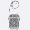 Replica Dior Unisex Hit The Road Bag Strap Gray CD Diamond Canvas Smooth Calfskin 12