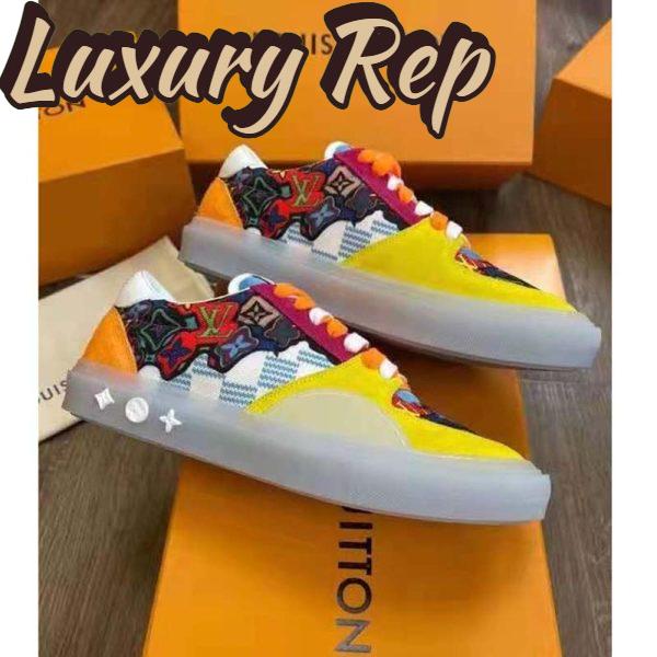 Replica Louis Vuitton LV Unisex LV Ollie Sneaker Yellow Beads Suede Calf Leather 3