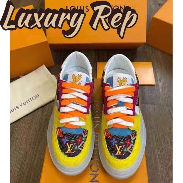 Replica Louis Vuitton LV Unisex LV Ollie Sneaker Yellow Beads Suede Calf Leather 4